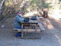 Matthew at Cooks Hut