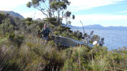 Stowing the boat on Mt Solitary